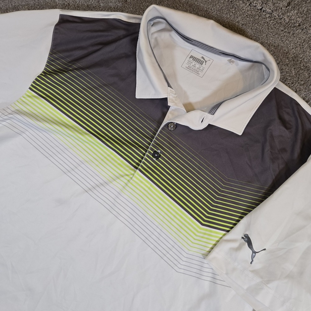 Puma Golf Polo Dry Cell Shirt Mens XL Multi Color Striped Polo Shirt